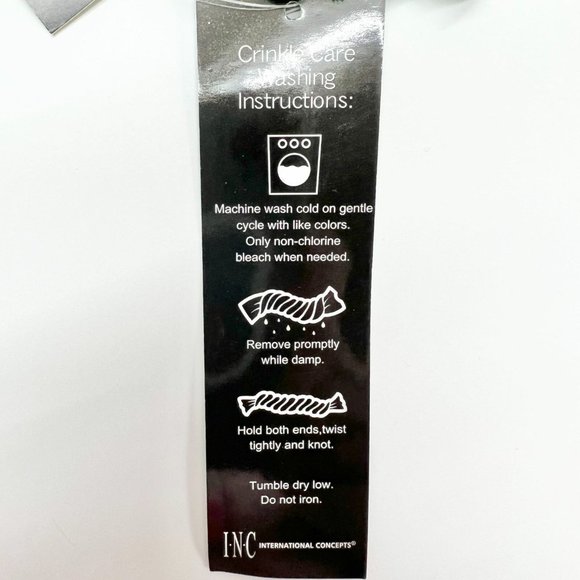 INC Macys Size 4 Green Envy Crinkle Top with Eyelets Off Shoulder - Picture 11 of 11